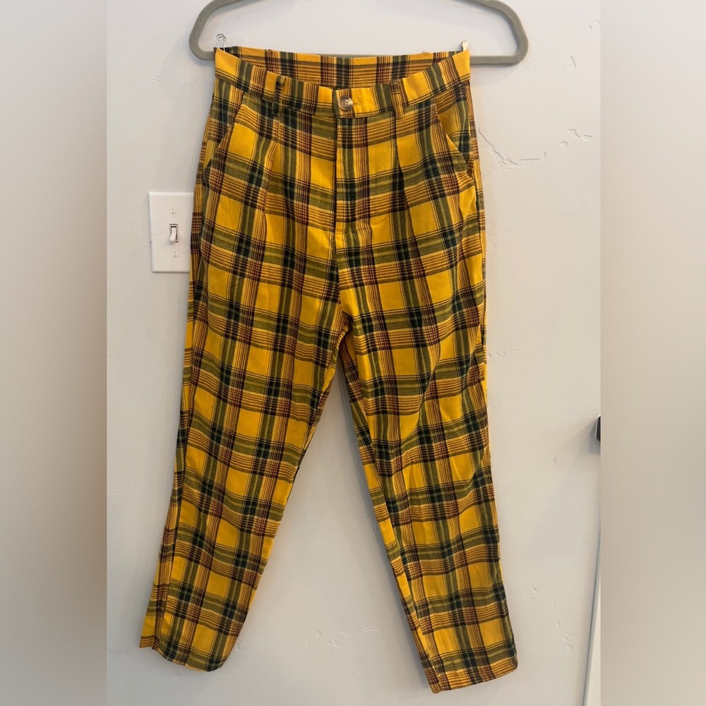 Yellow plaid pants